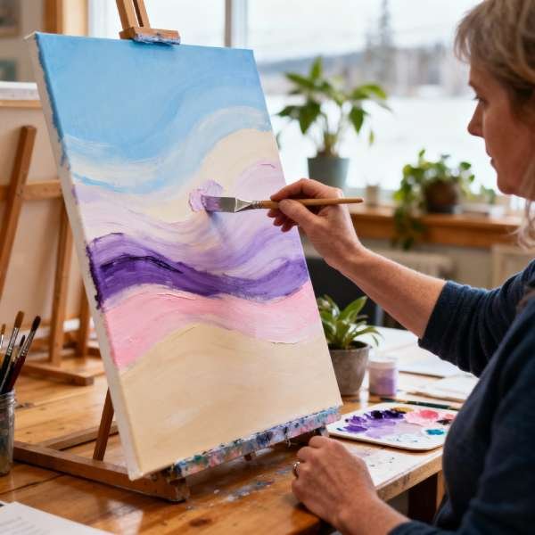 Abstract Flow – Relaxation Art Workshop in Whitehorse Yukon